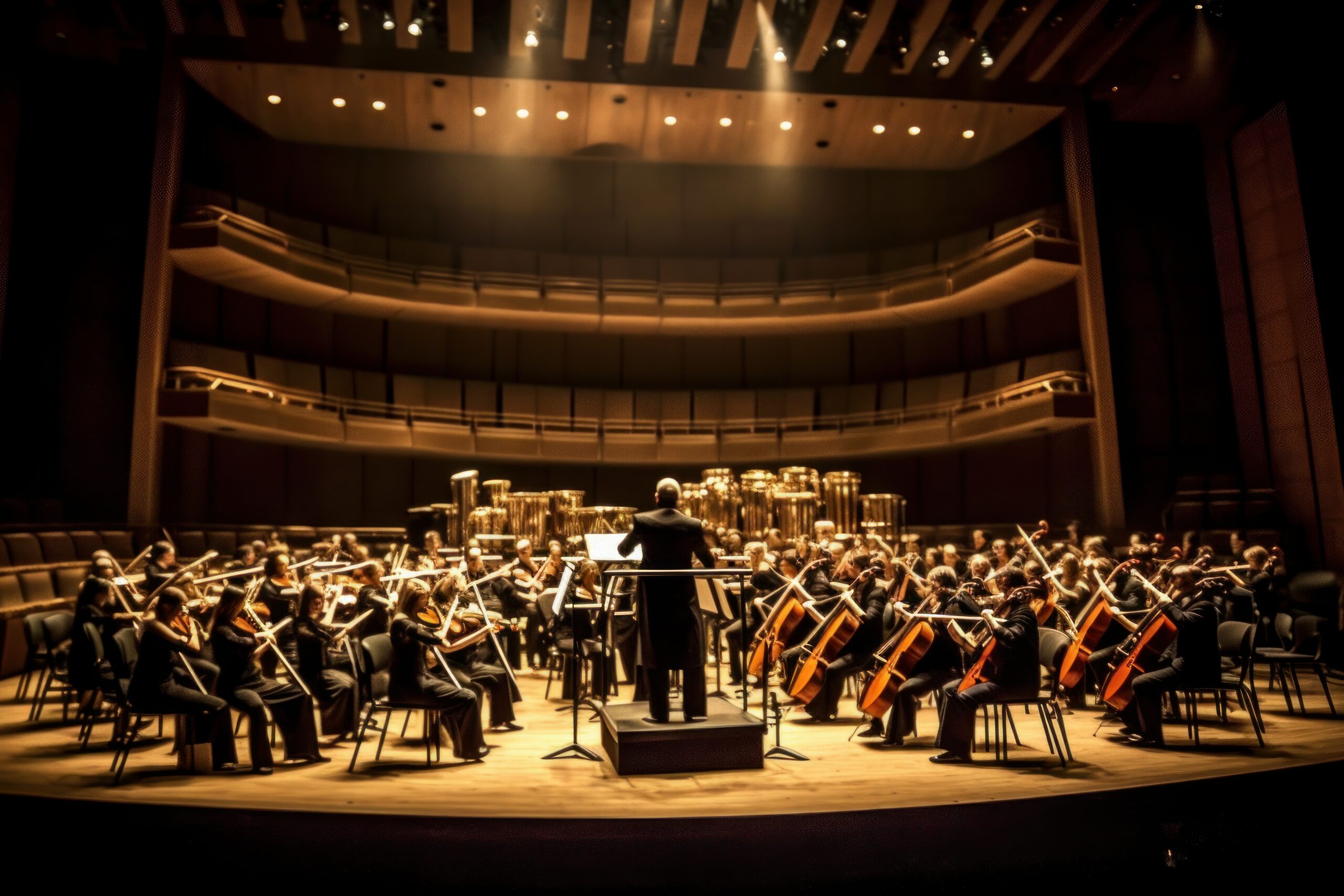 Salle de concert avec foule et lumières