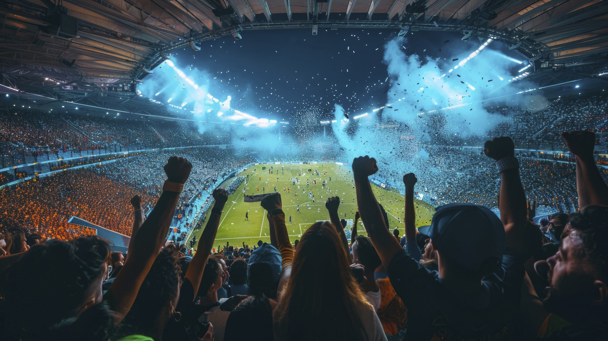Stade de football avec foule