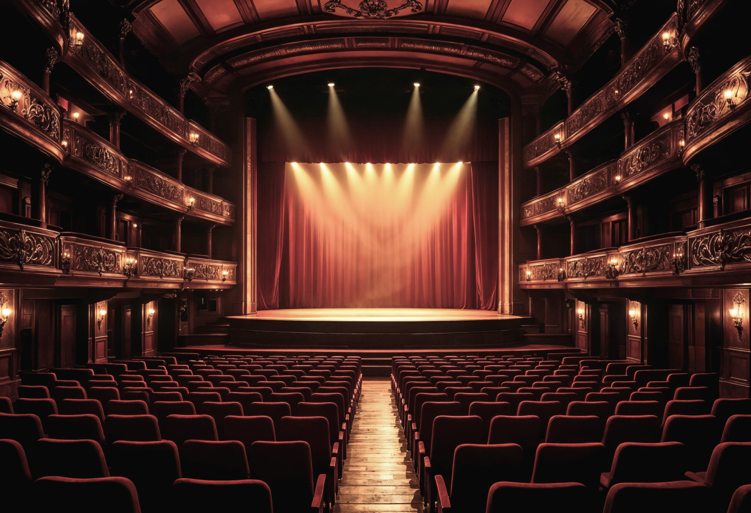 Théâtre avec sièges rouges